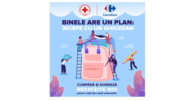 Carrefour România și Crucea Roșie Română echipează de școală elevii din mediile defavorizate