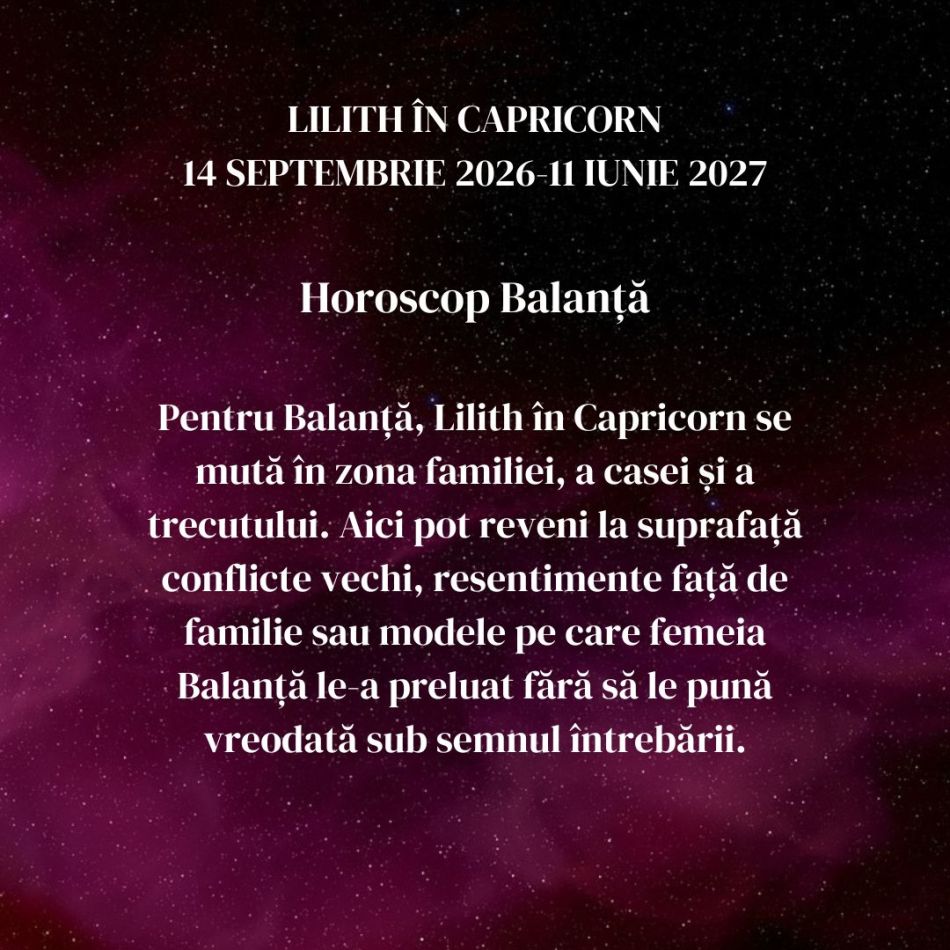 Lilith, Luna Neagră, intră în Capricorn până pe 11 iunie 2027: Ambiția, puterea și succesul își arată colții. Umbrele lovesc!