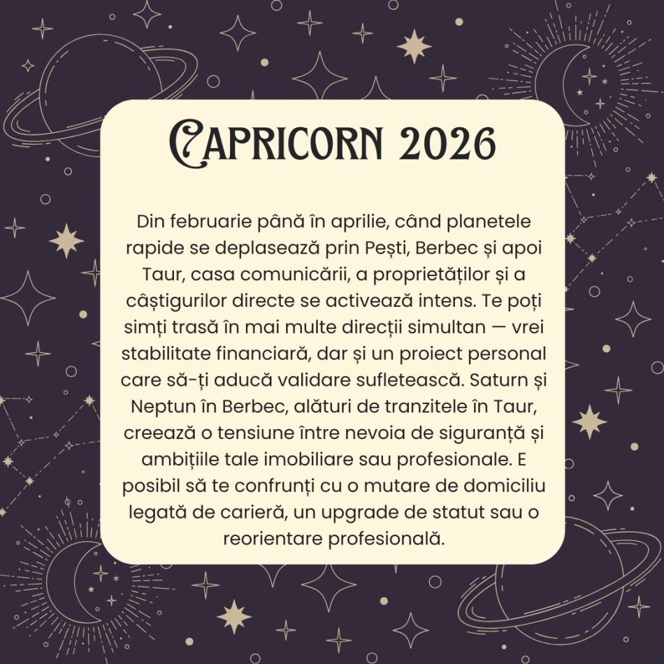 Horoscop CAPRICORN 2026 – Te așteaptă un an plin de revizuiri. Te realiniezi cu cea mai autentică versiune a ta