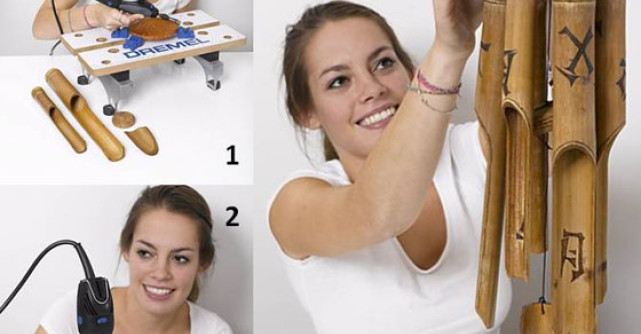 Tutorial foto: cum sa iti realizezi proprii clopotei de vant din bambus