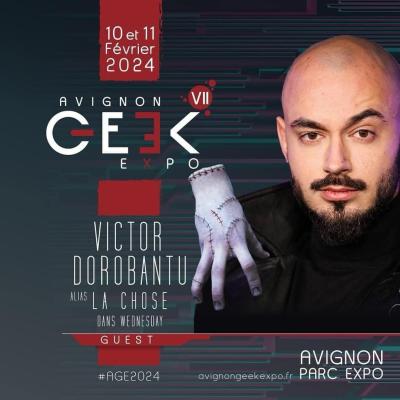 Victor Dorobanțu, Mânuța din Wednesday, invitat oficial la  Avignon Geek Expo,  prima conferință Comic Con,  din 2024 