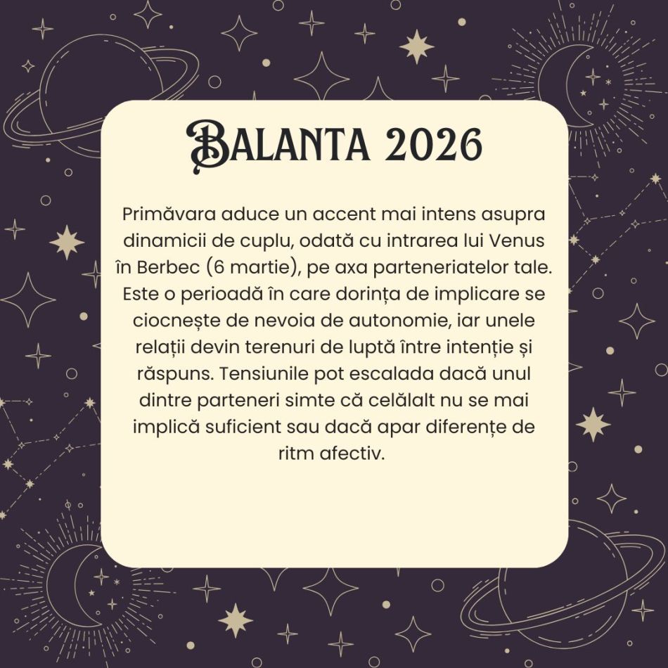Horoscop BALANȚĂ 2026 – Începi să simți că viața ți se echilibrează încet. Ultimele lecții karmice deschid uși până acum închise