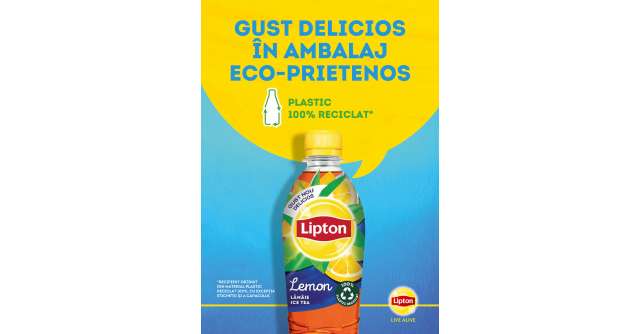 Lipton inovează în categoria de Ice Tea și introduce sticla din plastic 100% reciclat și reciclabil 