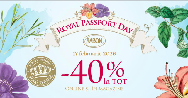 Pe 17 februarie e Royal Passport Day cu -40% la TOT!