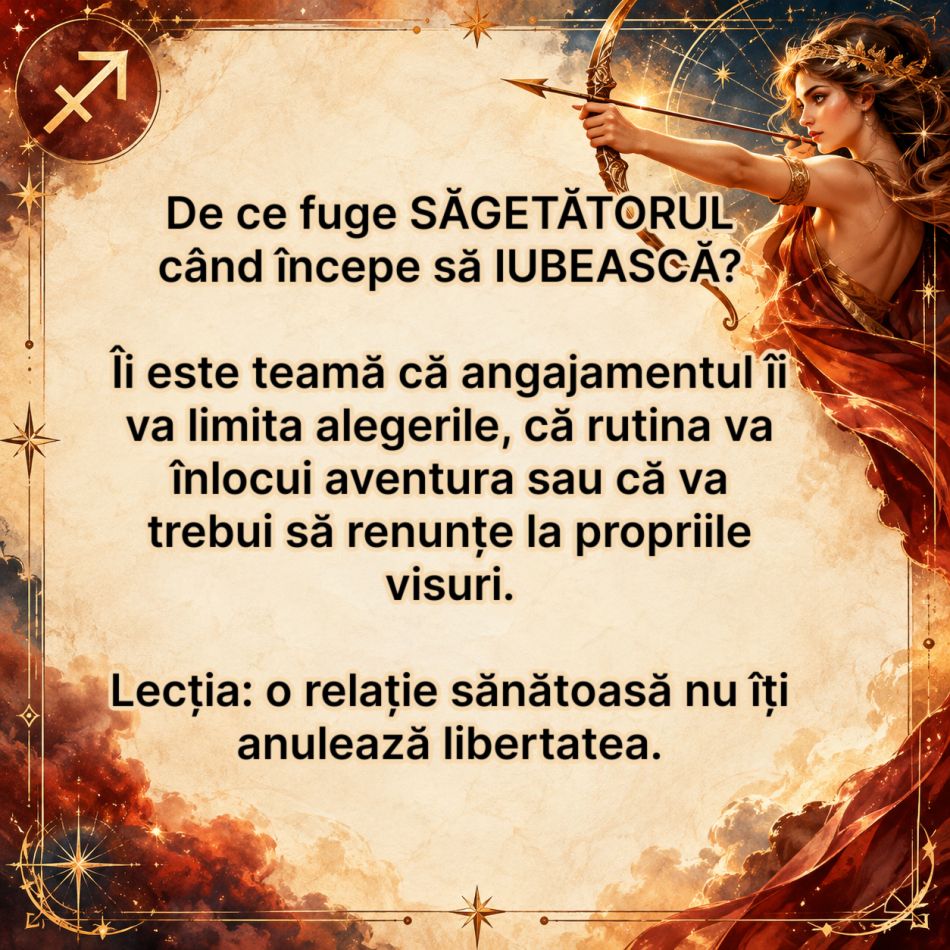 SĂGETĂTORUL poate fugi chiar de MAREA IUBIRE! Rana ascunsă care îl face să se teamă de omul sortit inimii sale