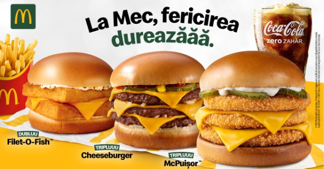 McDonald’s lansează un trio de excepție în meniul de toamnă: burgerii Triplu McPuișor, Triplu Cheeseburger și Dublu Filet-O-Fish