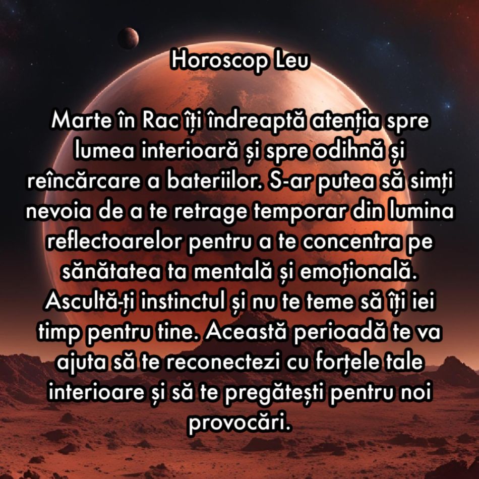 4 Septembrie: Marte intră în Rac pentru a îndruma inima către vindecare. Universul aprinde flacăra emoțiilor ascunse