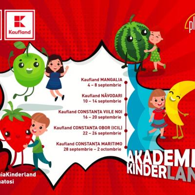 Caravana Akademia Kinderland, școala mobilă de vară despre alimentație sănătoasă pentru cei mici, a ajuns de astăzi pe litoral