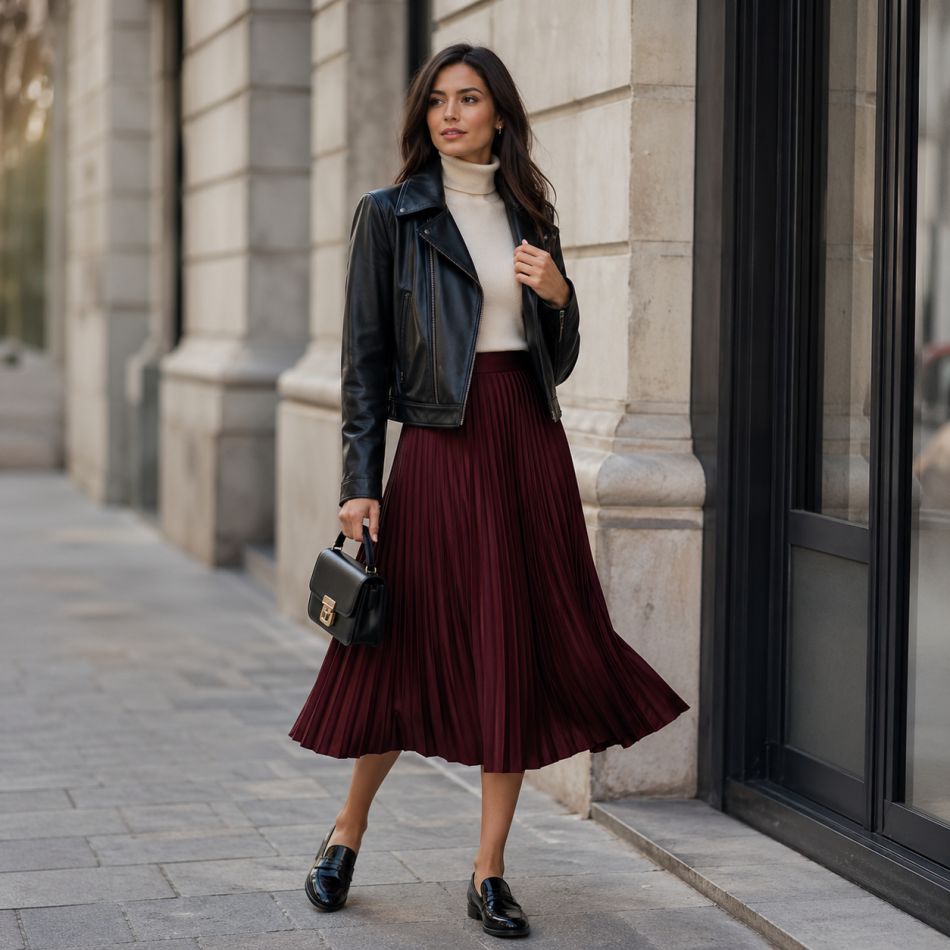 5 ținute cu fusta midi plisată: trucuri simple pentru un look modern, dar îndrăzneț