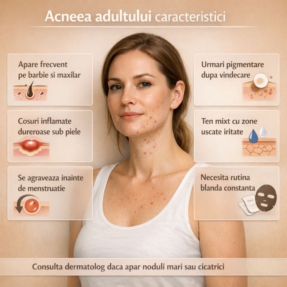 Tenul tău se comportă ca în adolescență? Ce ar trebui să știi despre acneea la vârsta adultă, cauze și tratament