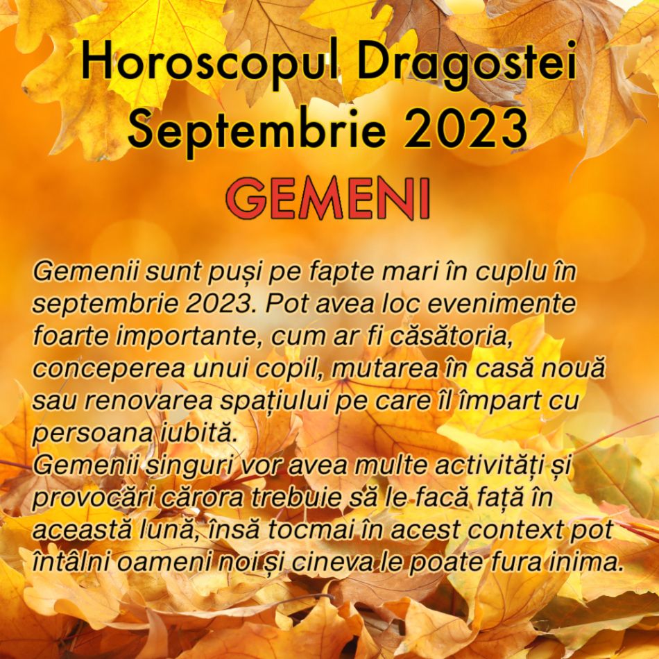 Horoscopul Dragostei în Septembrie 2023: Toamna începe cu multă iubire, dar și cu noi responsabilități în cuplu