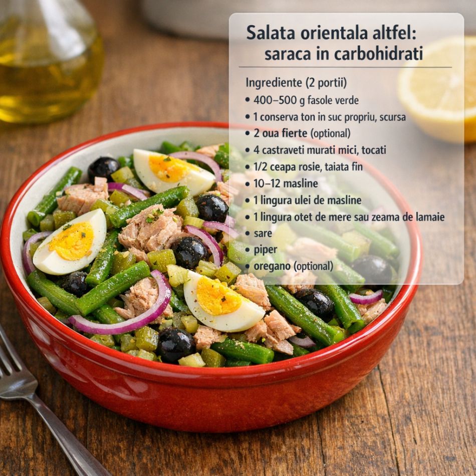 Salată orientală altfel: 3 rețete mai bogate în fibre și mai sărace în carbohidrați, pentru mese ușoare și sățioase