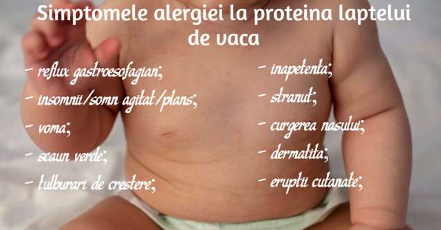 Informații pentru părinți privind alergia la proteina laptelui de vacă a bebelușilor