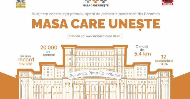 „Masa Care Unește” vrea să adune în București 20.000 de oameni la o masă de 5,5 km, pentru un loc în Guinness World Record