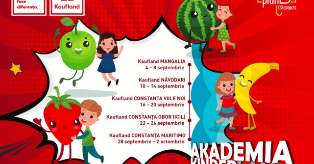 Caravana Akademia Kinderland, școala mobilă de vară despre alimentație sănătoasă pentru cei mici, a ajuns de astăzi pe litoral