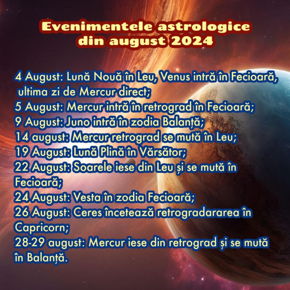 Evenimentele astrologice din august 2024 ne fac mai puternici. Toate ne vor fi cu putință dacă vom crede în puterea divinității