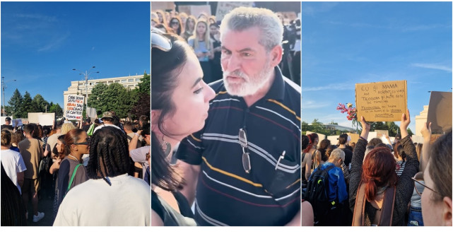 VIDEO: Un bărbat a agresat o femeie chiar la protestul împotriva violenței asupra femeilor