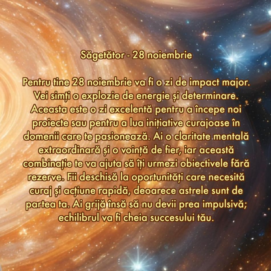 Ziua de aur: Care este ziua cu cel mai mare impact din noiembrie 2024, în funcție de zodie