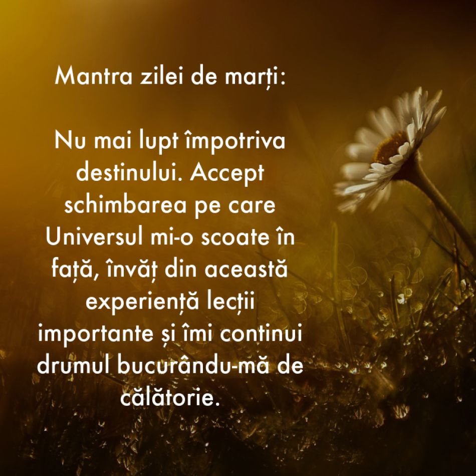 7 Mantre puternice pentru fiecare zi a săptămânii (3-9 iulie)