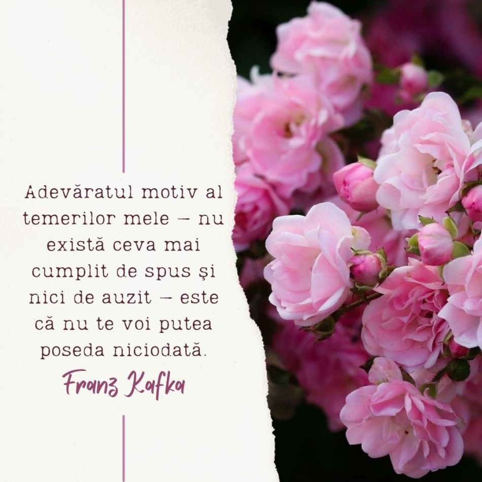 40 de citate și cugetări ale lui Franz Kafka: Mi-am petrecut viaţa, stăpânindu-mă, sfărâmând-o. 