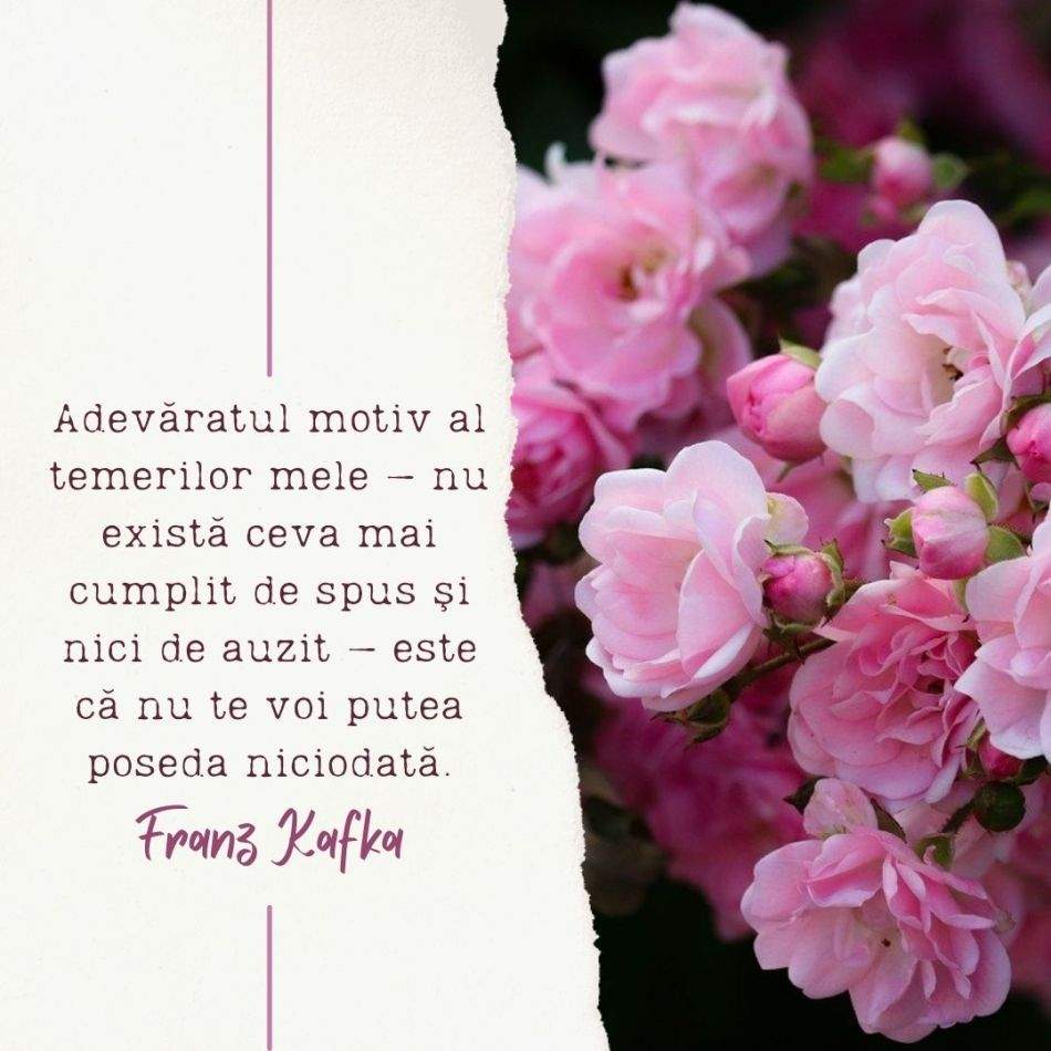 40 de citate și cugetări ale lui Franz Kafka: Mi-am petrecut viaţa, stăpânindu-mă, sfărâmând-o. 