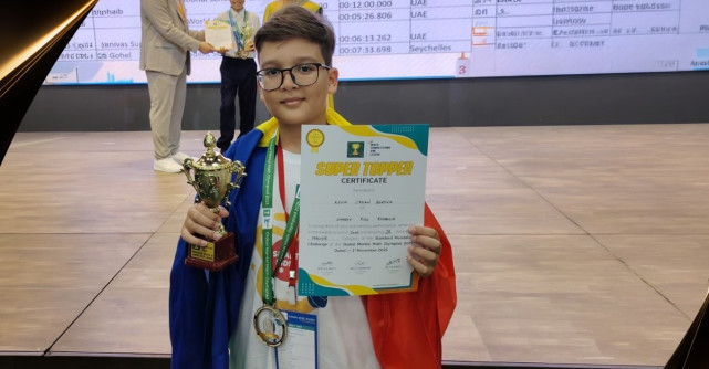 Kevin-Casian Bordea, 10 ani, este campion pe trei continente și deține record mondial la calcul mental. Iată povestea lui! 
