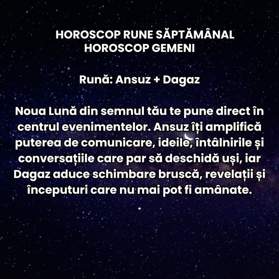 Horoscop Rune săptămâna 15-21 iunie 2026: Solstițiul de Vară schimbă ritmul vieții, iar energia este prinsă între Gemeni și Rac