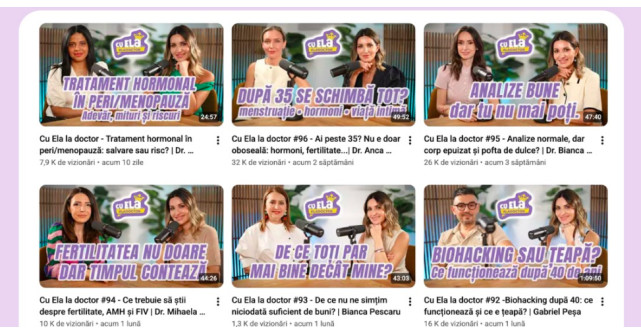 Sănătatea, în topul preferințelor online: Ela Crăciun încheie sezonul podcastului cu peste 13 milioane de vizualizări