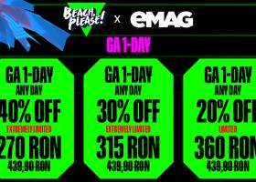 Bilete Beach, Please! cu până la 50% reducere, exclusiv pe eMAG, disponibile timp de 3 zile