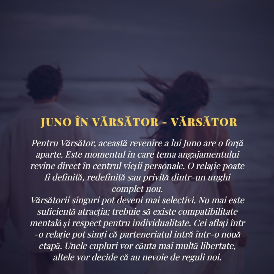 Juno în Vărsător până în ianuarie 2027: Marea încercare a iubirii. Relațiile ajung într-un punct fără întoarcere