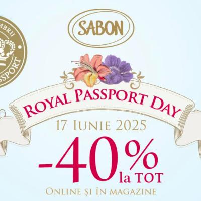 Marți, pe 17 iunie, ai 40% discount la SABON de Royal Passport Day! 