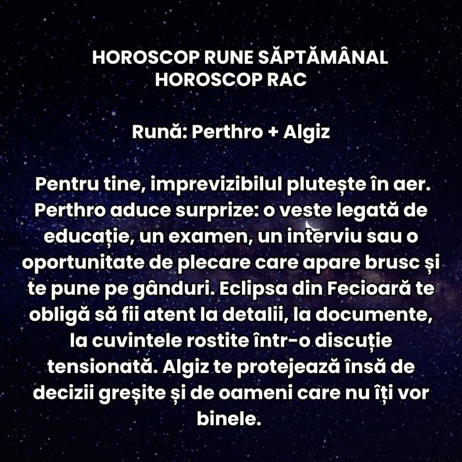 Horoscop Rune săptămâna 2-8 martie 2026:  Eclipsa ne dă complet peste cap! Riscăm tot și nu mai avem răbdare