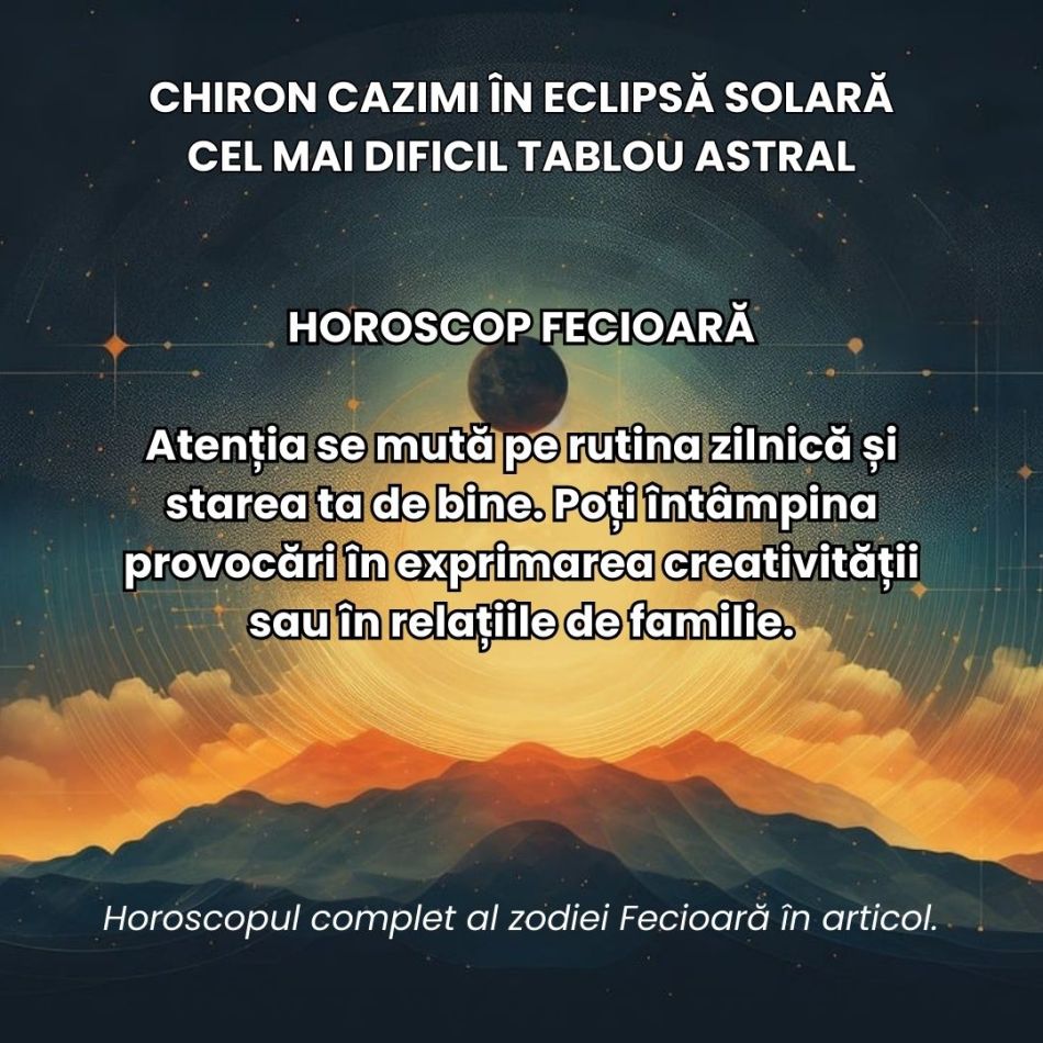Chiron Cazimi în Eclipsă Solară. Energiile înflăcărate ale Berbecului ancestral ne provoacă în cel mai dificil tablou astral