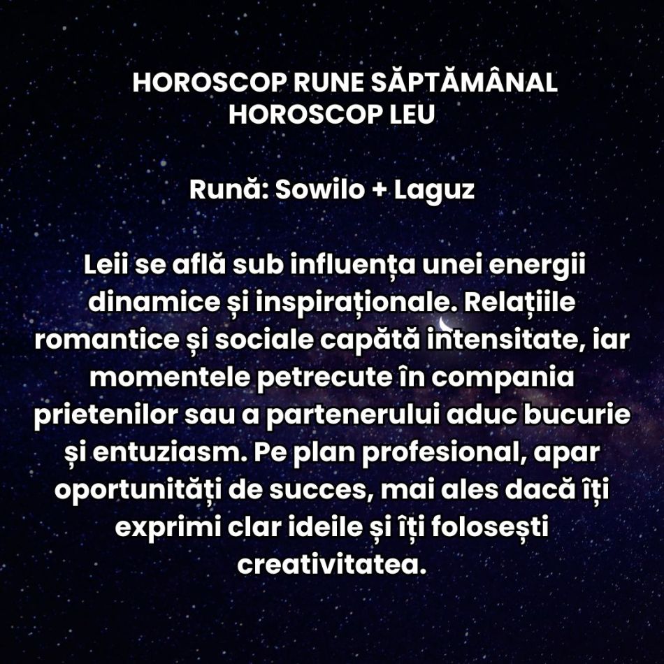 Horoscop Rune săptămâna 27 octombrie – 2 noiembrie 2025: Inițiativa este încurajată și răsplătită! Deschidem uși surprinzătoare!