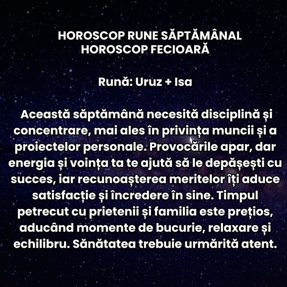 Horoscop Rune săptămâna 6-12 octombrie 2025: Luna Plină ne dă avânt în explorarea posibilităților și afișarea Sinelui autentic