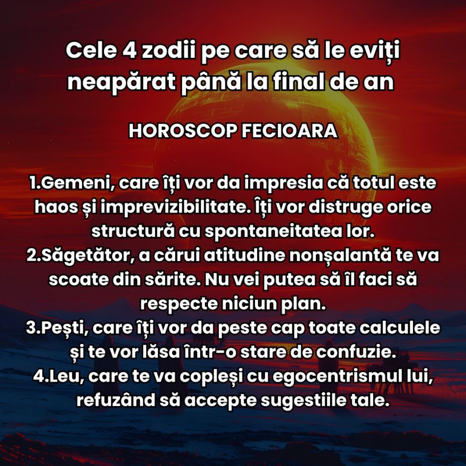 Cele 4 zodii pe care să le eviți neapărat până la final de an în funcție de zodia ta