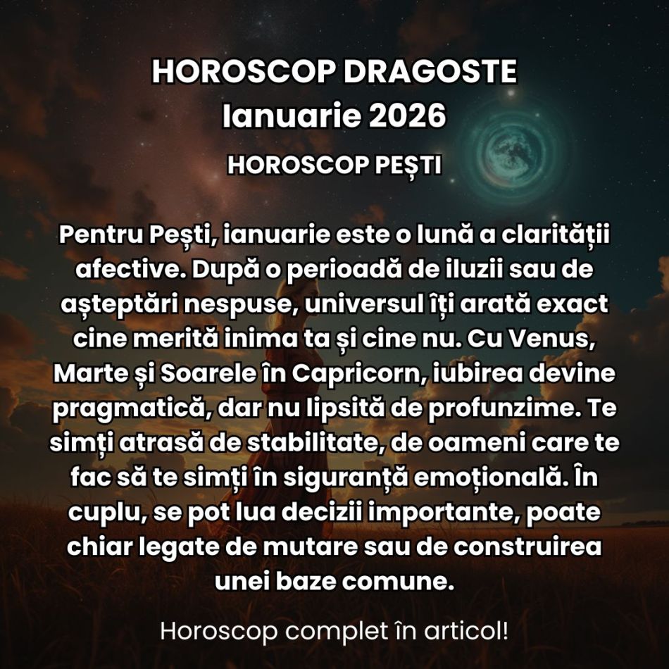 Horoscop Dragoste Ianuarie 2026: Un nou an vine cu o energie ambițioasă, plină de potențial și pregătită de provocări romantice