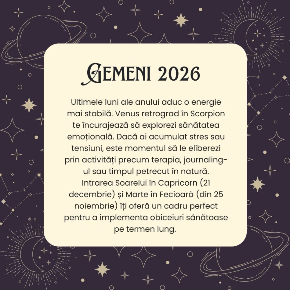 Horoscop GEMENI 2026 – Va trebui să înveți să îmbrățișezi imprevizibilul pentru a profita de oportunități nebănuite