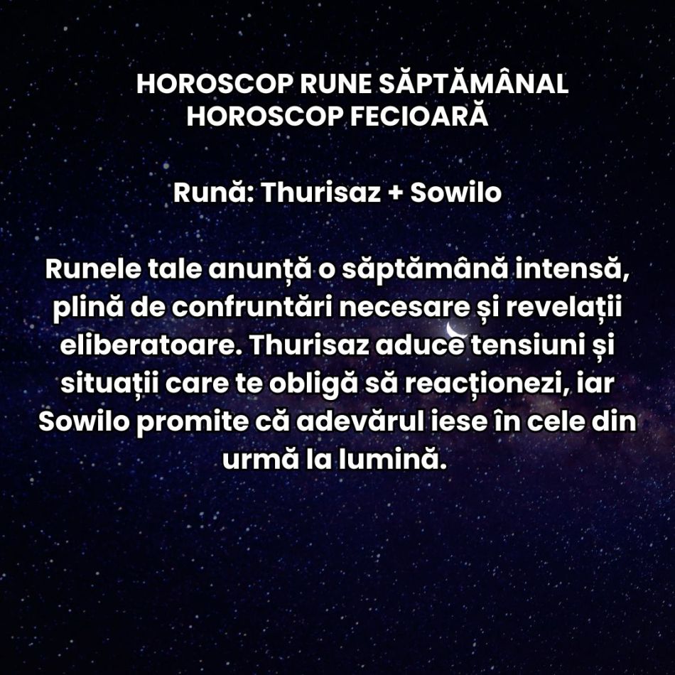 Horoscop Rune săptămâna 1-7 iunie 2026: Avem parte de o schimbare de atmosferă, iar cuvintele și deciziile capătă greutate