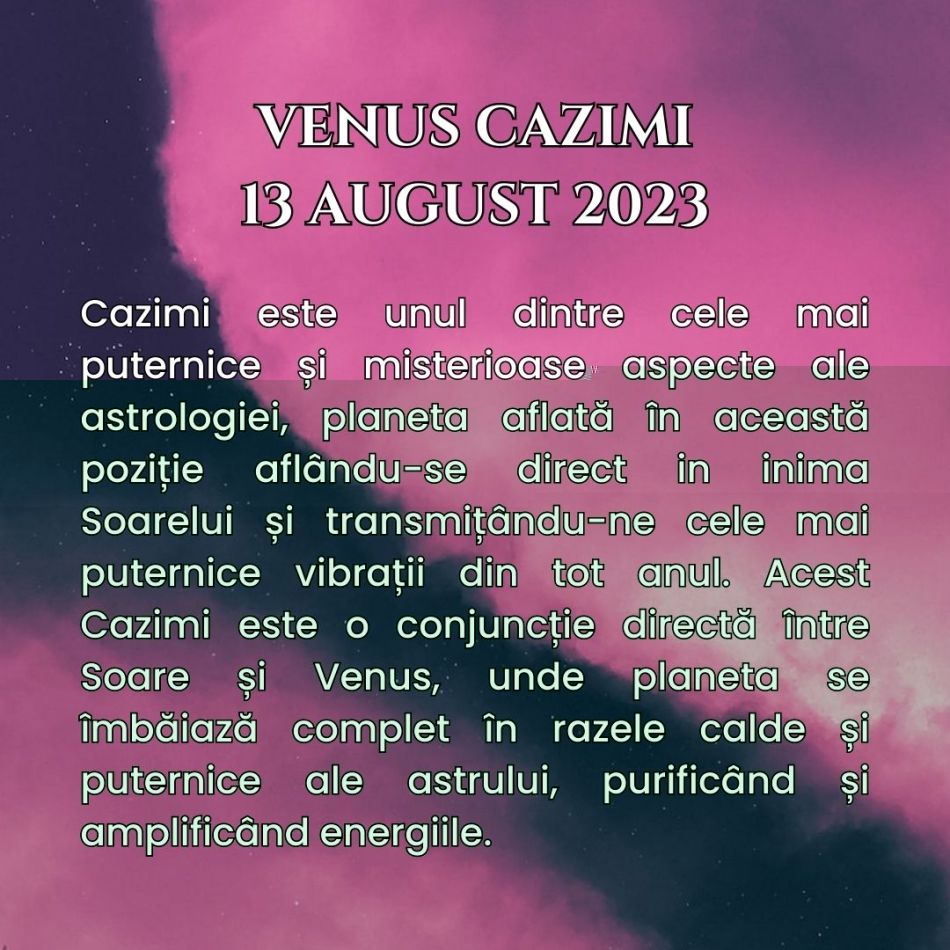 Venus Cazimi: Pe 13 August, Planeta Iubirii se află în inima Soarelui, dezvăluind planurile poveștilor de dragoste predestinate