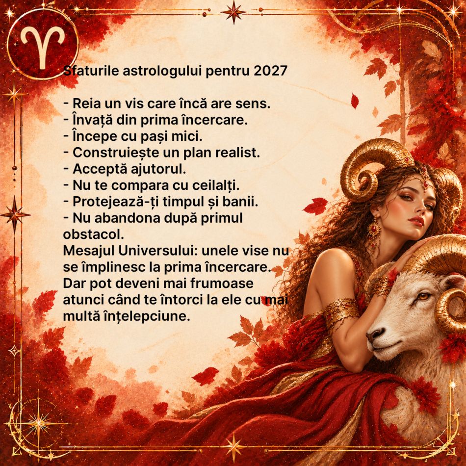 Berbec 2027: Proiectul de suflet cere o a doua încercare! Cum îți regăsești curajul de a crea