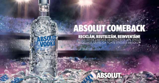 Absolut lansează noua ediție limitată Absolut Comeback din 41% sticlă reciclată!