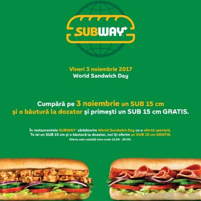 SUBWAY sarbatoreste prima editie a World Sandwich Day in Romania