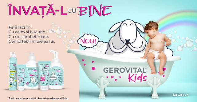 Farmec lansează Gerovital Kids, o gamă variată de îngrijire  a pielii copiilor și bebelușilor 