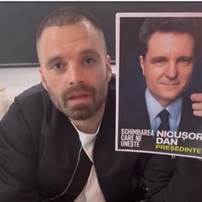 Sebastian Stan, mesaj emoționant pentru români: Nu va fi ușor, dar va fi Nicușor!