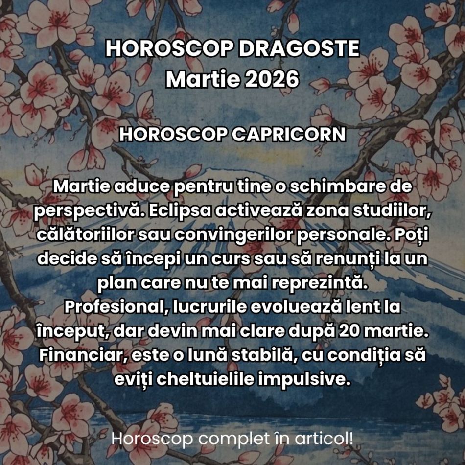 Horoscop Martie 2026: Primăvara ne scoate din stagnare, dar eclipsa ne zguduie viața cotidiană. Clarificările vin cu confruntări