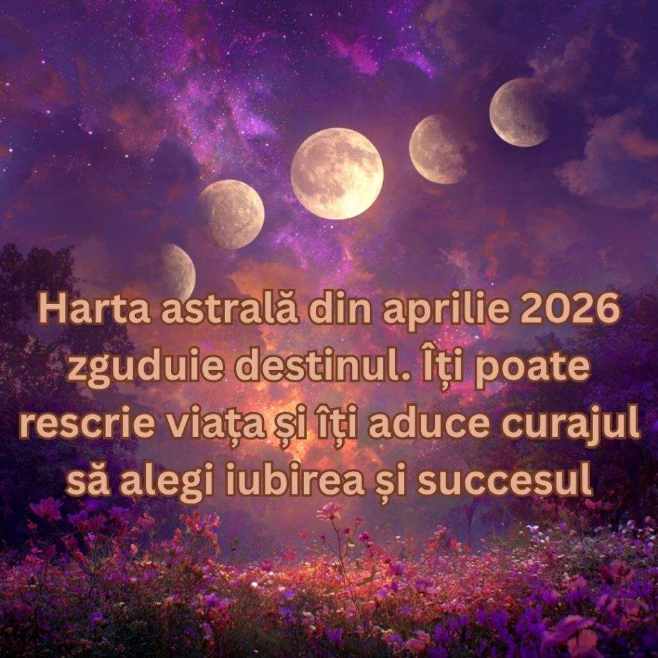 Harta astrală din aprilie 2026 zguduie destinul. Îți poate rescrie viața și îți aduce curajul să alegi iubirea și succesul
