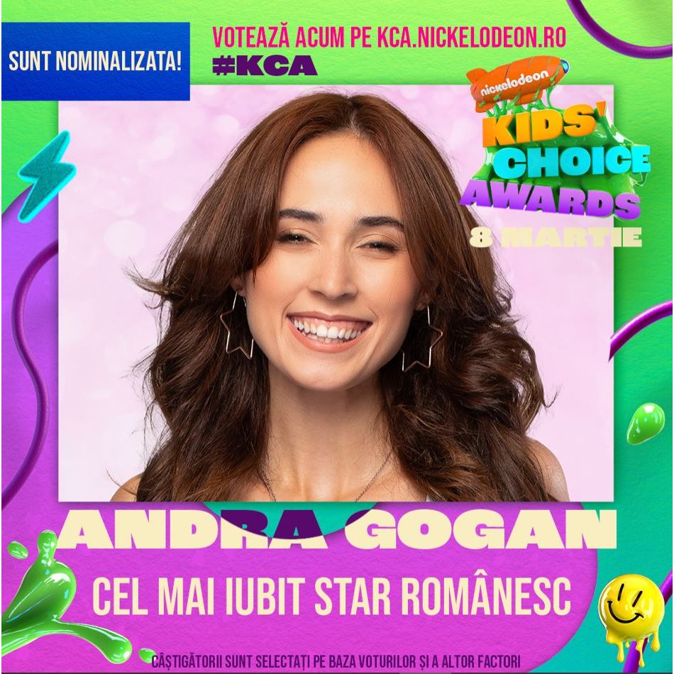 Smiley, Andra Gogan, Familia Melimi și Alina Eremia sunt nominalizați la Nickelodeon Kids’ Choice Awards 2023 