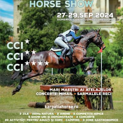 Karpatia Horse Show 2024 începe mâine, 27 septembrie: spectacol ecvestru la cel mai înalt nivel pe Domeniul Cantacuzino