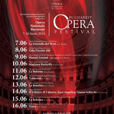 BUCHAREST OPERA FESTIVAL - ALL PUCCINI EDITION, 7-16 iunie 2024, la ONB